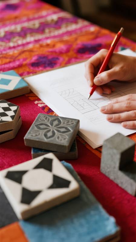 手绘瓷砖设计图图片