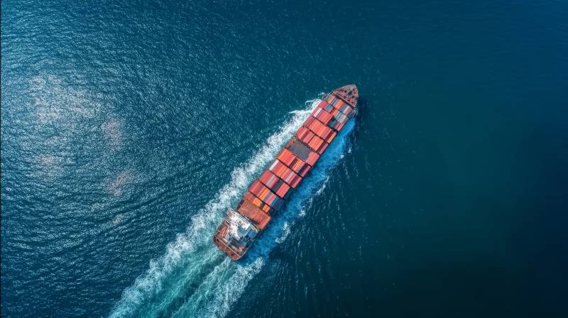 航船破浪前行图片