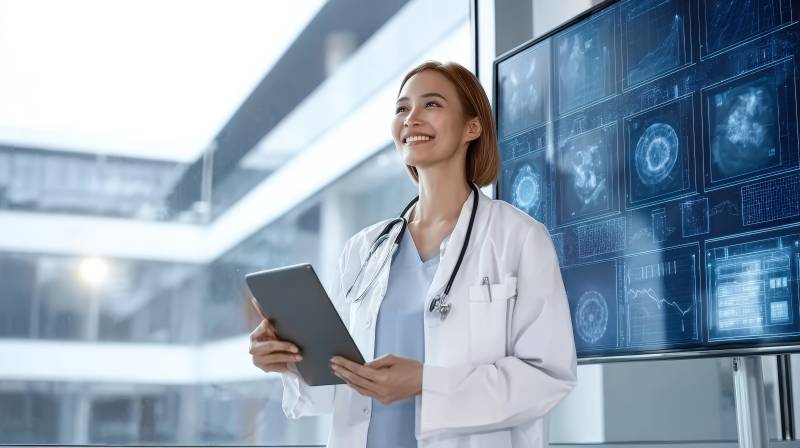 医生查看医疗数据图片