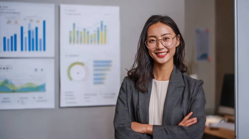 职场女性自信微笑图片