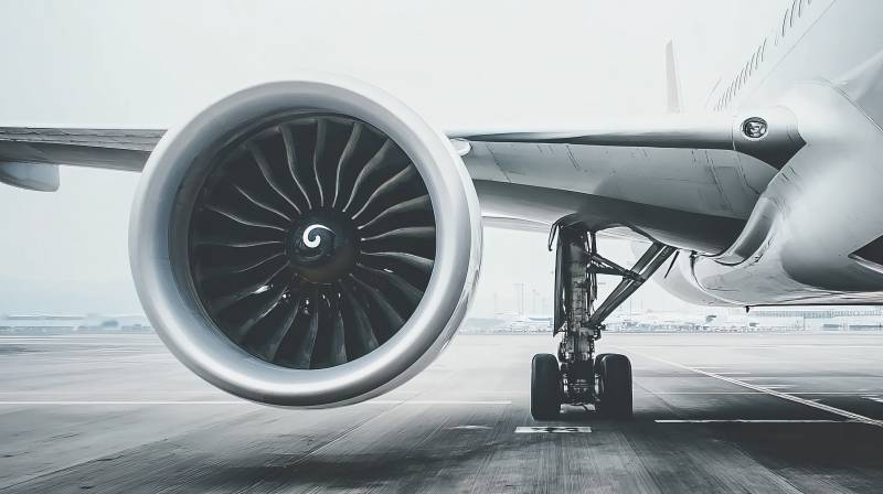 飞机引擎特写图片