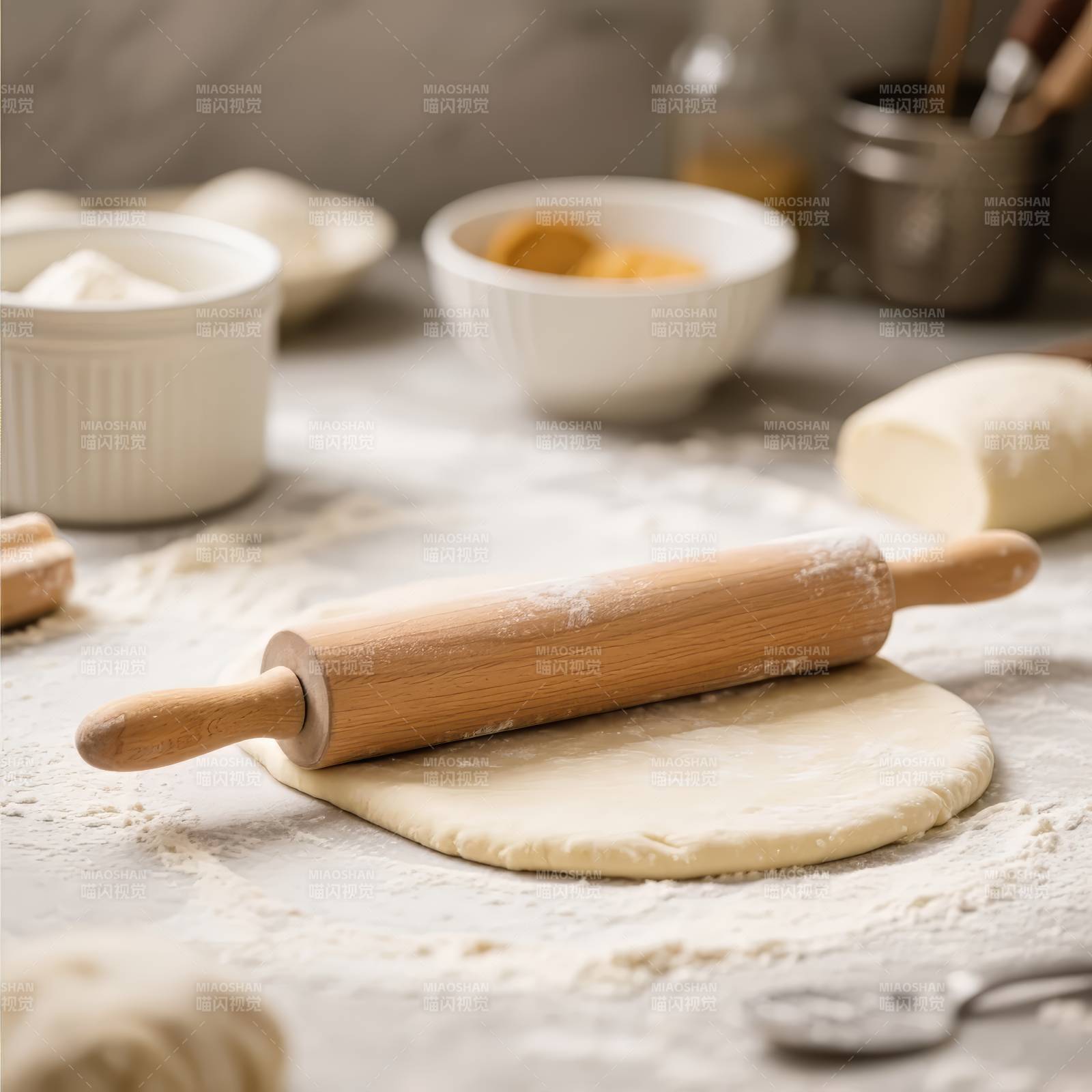 擀面准备中图片