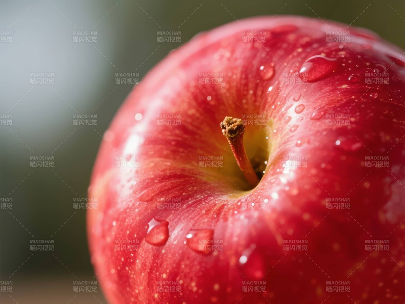 红苹果上的水珠图片