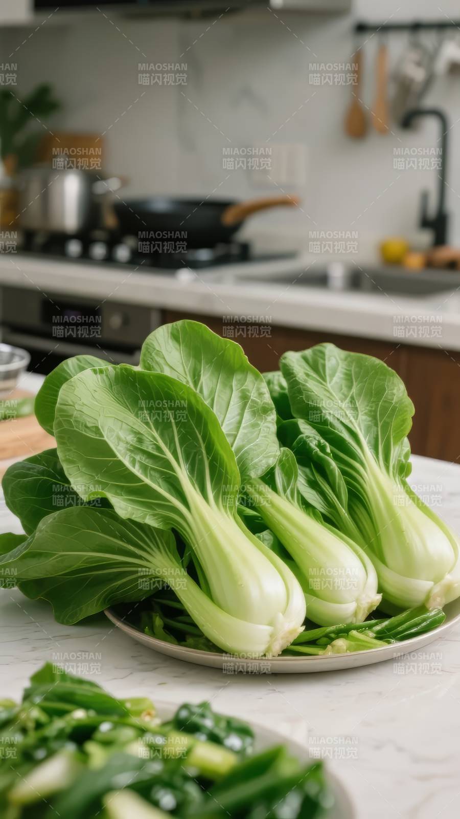 新鲜菜心待烹图片