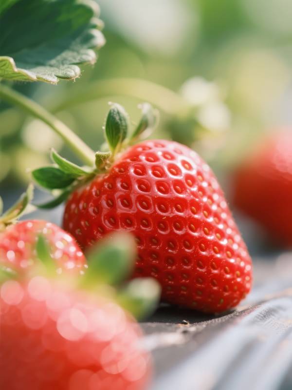 鲜红草莓特写图片