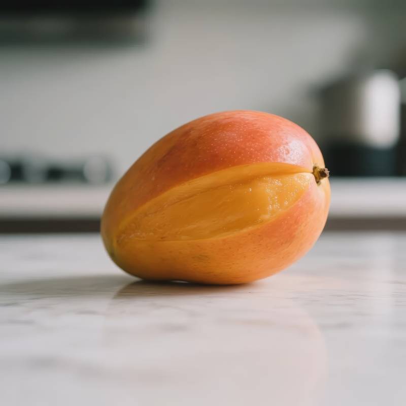 新鲜芒果静置台面图片