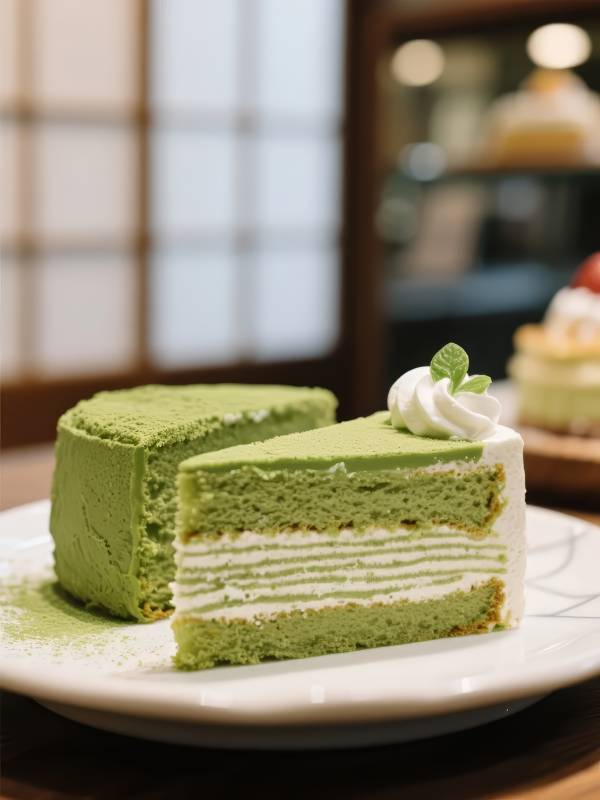 抹茶千层蛋糕图片