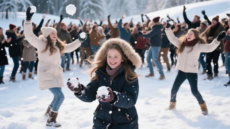 雪地欢笑 青春飞扬图片