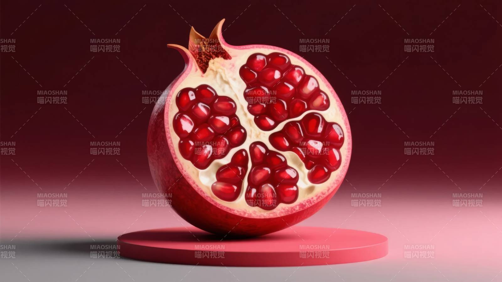 石榴切开显红籽图片