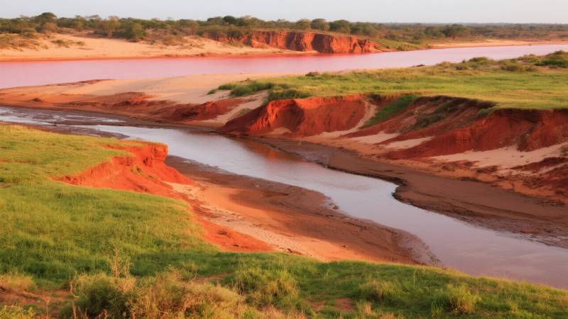 红土河谷风光图片