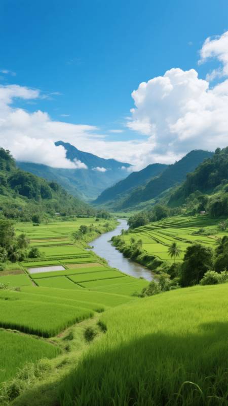 青山绿水田园风光图片