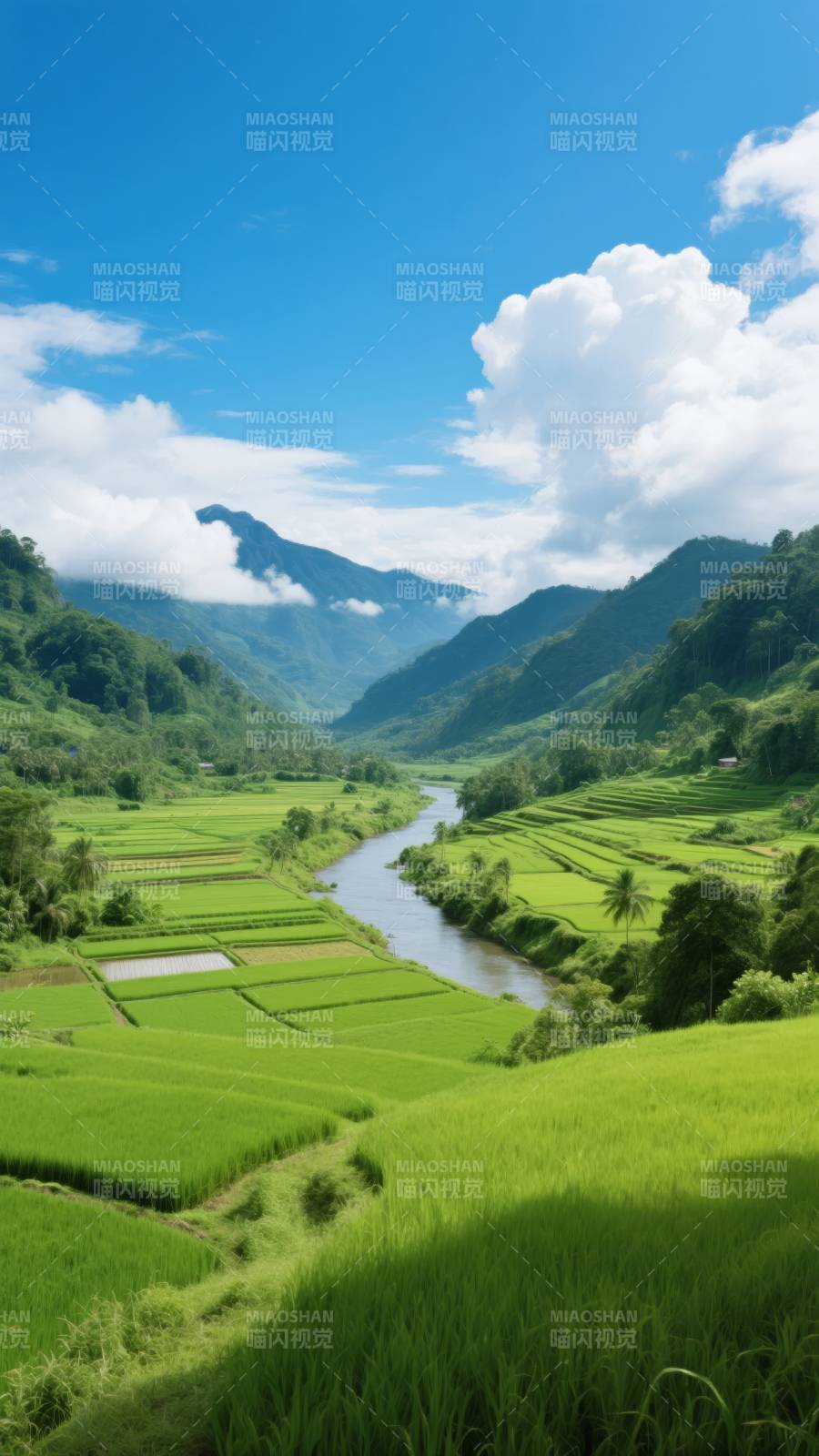 青山绿水田园风光图片