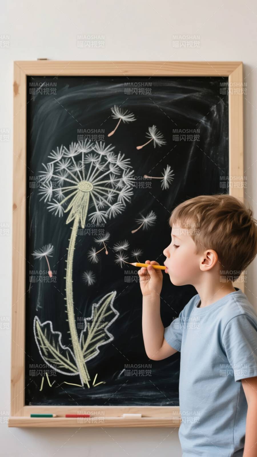 吹蒲公英的男孩图片