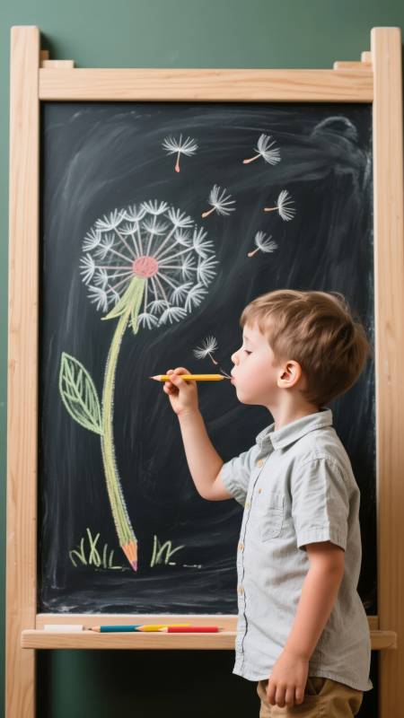 童心绘蒲公英图片