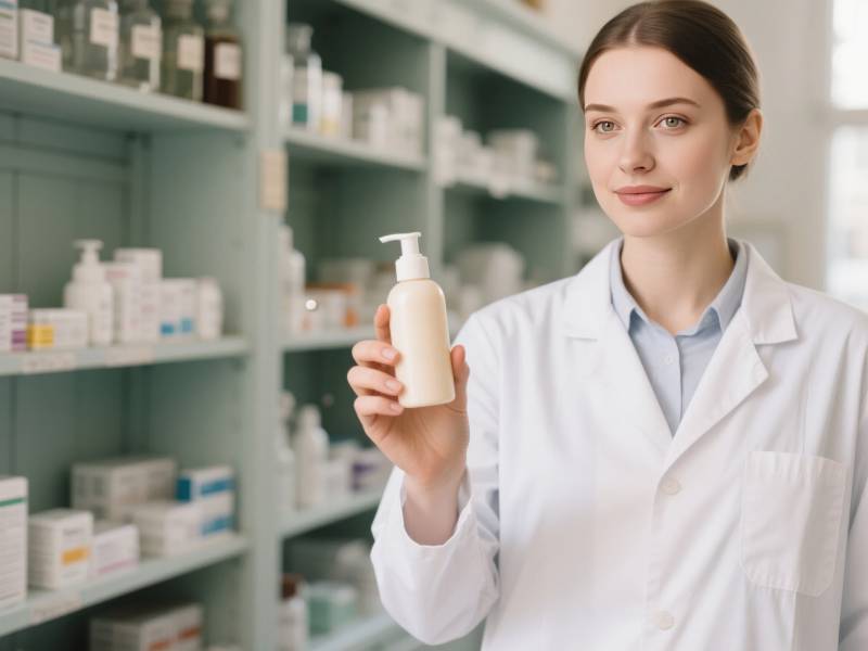 药剂师展示乳液图片