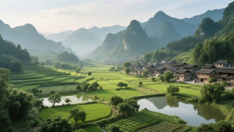 山水田园风光图片