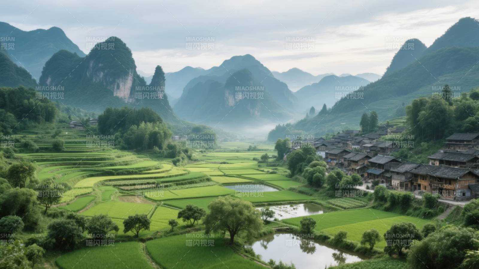 山水田园风光图片