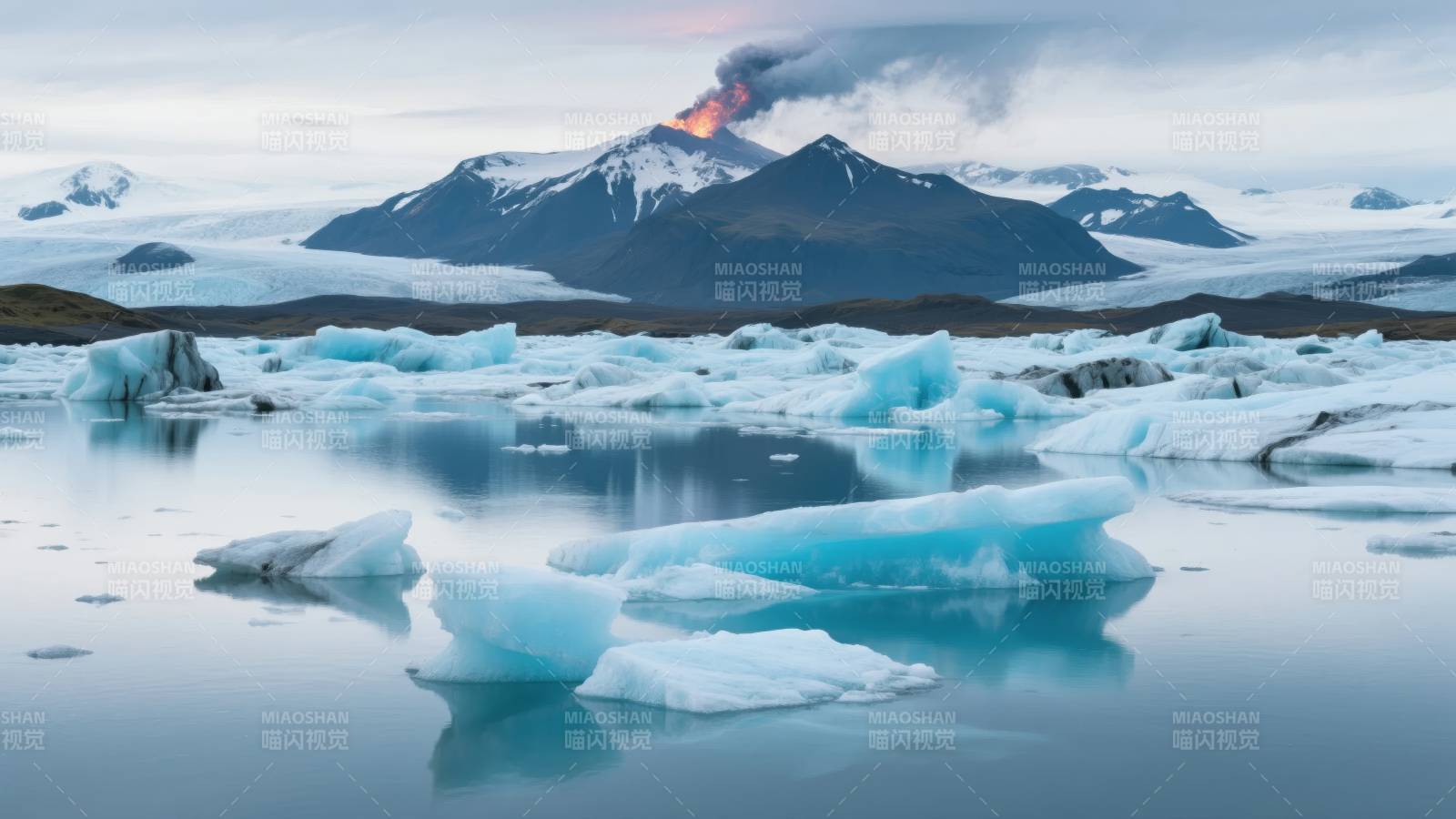 冰川火山奇景图片