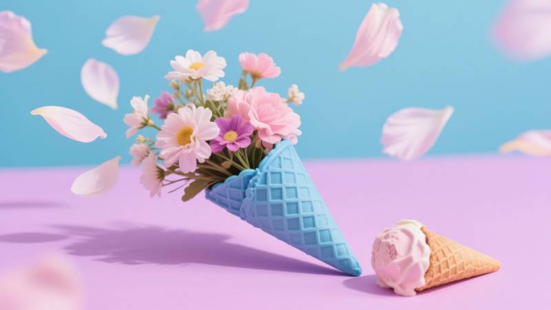 花束冰激凌图片
