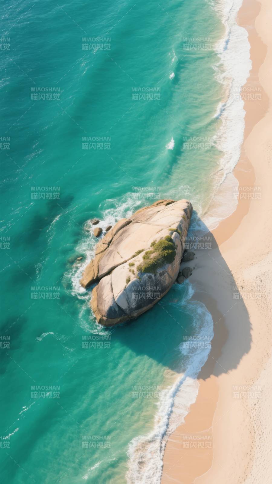 碧海金沙巨石图片