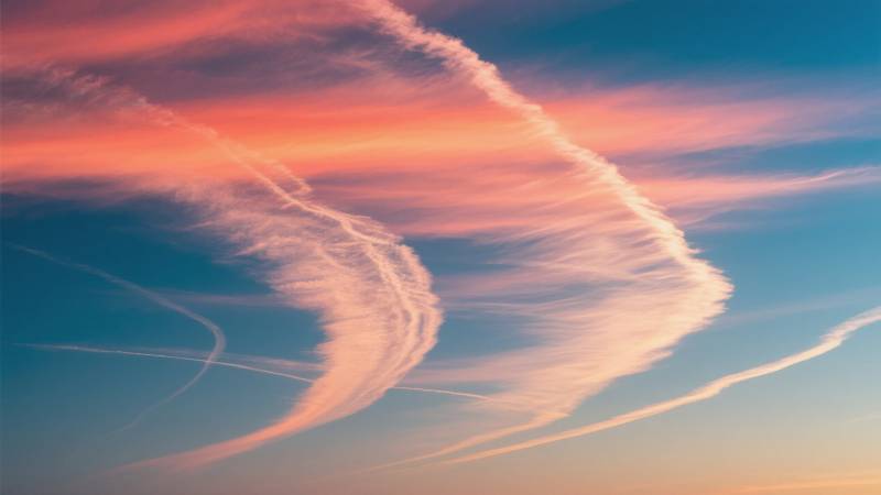 彩霞映天际图片