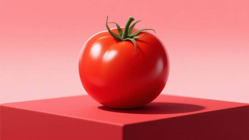 鲜红番茄静置台面图片