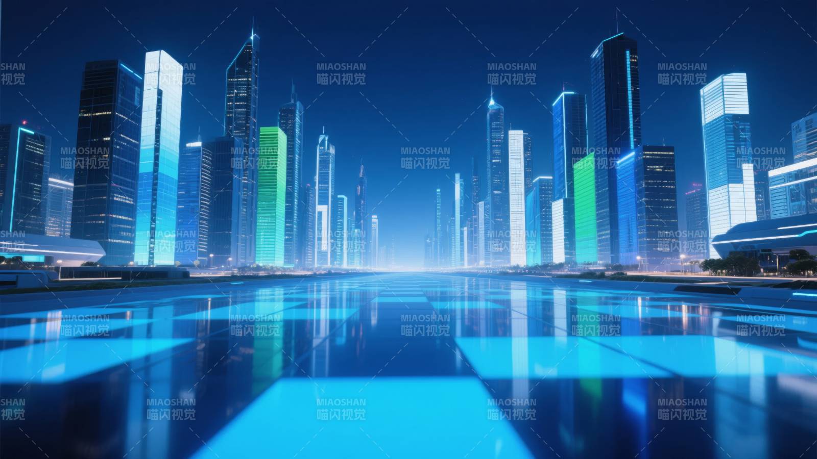 未来都市夜景图片