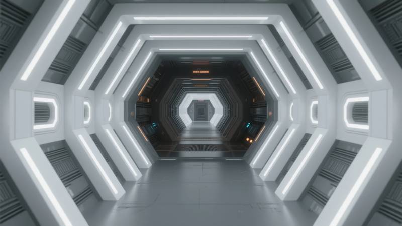 科幻隧道走廊图片