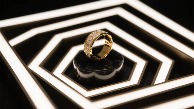 璀璨金戒 几何光影图片