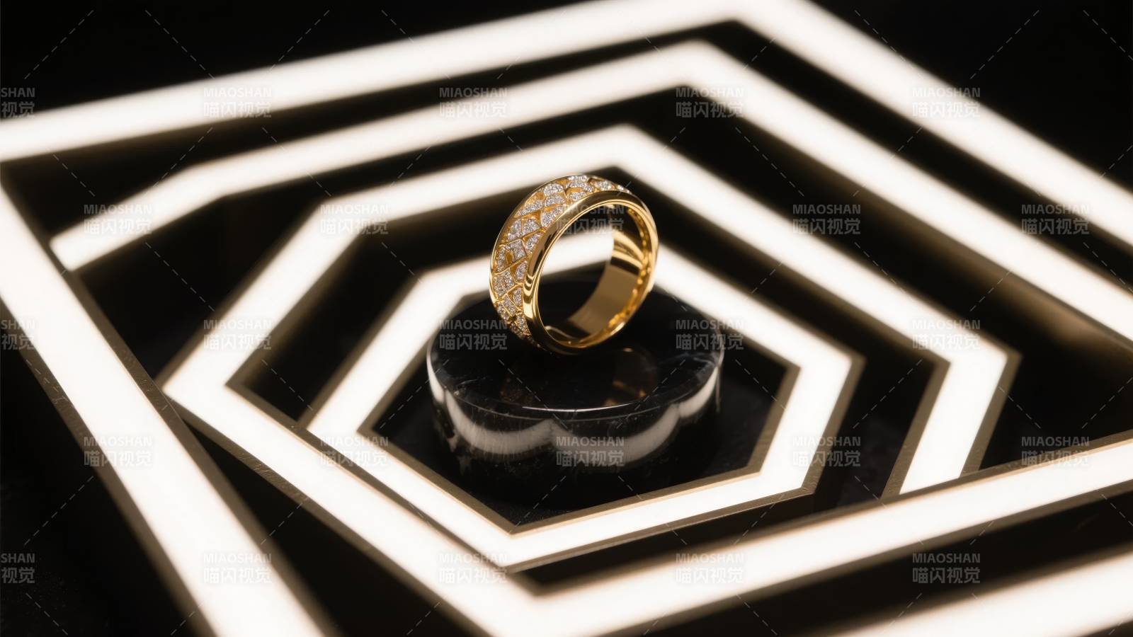 璀璨金戒 几何光影图片
