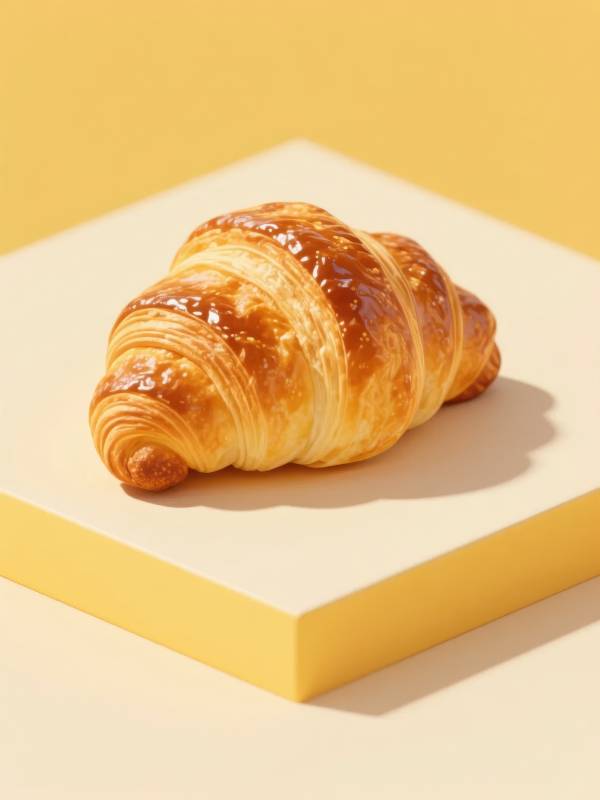 金黄酥脆羊角面包图片