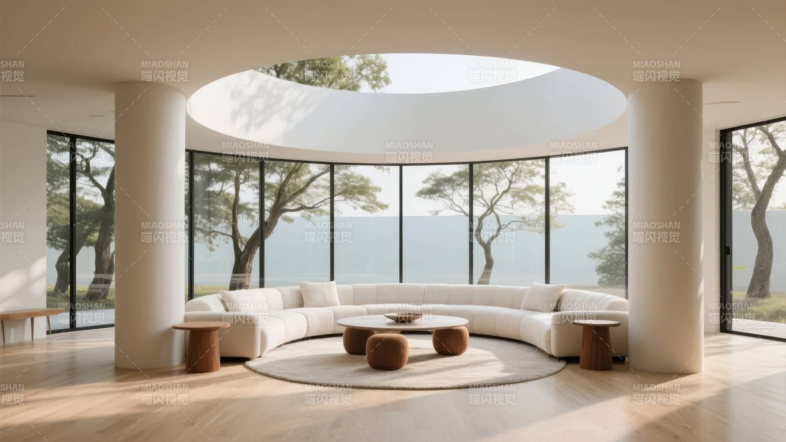 现代圆形客厅设计图片