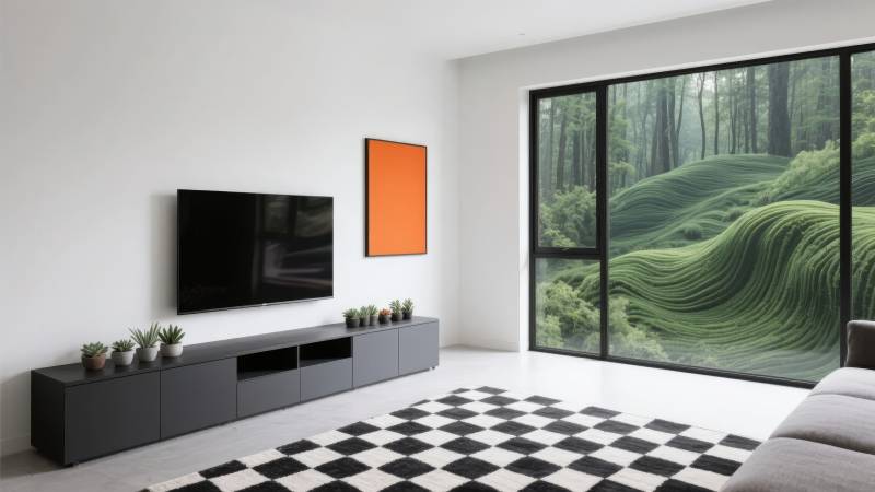 现代客厅风景窗图片