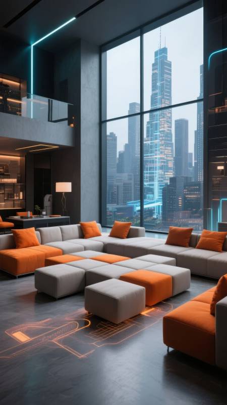 未来都市客厅图片