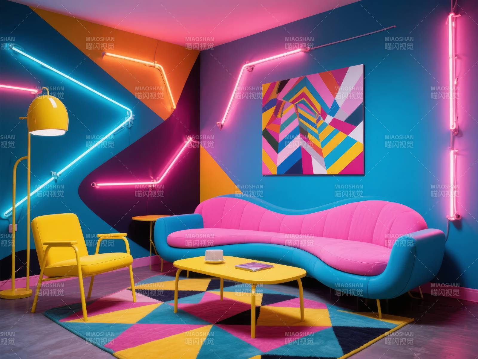 霓虹炫彩客厅图片