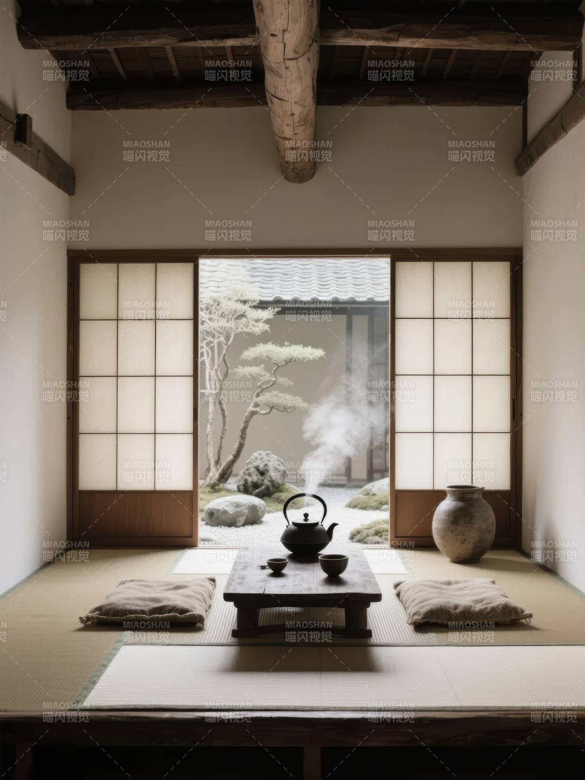 禅意茶室静谧景图片