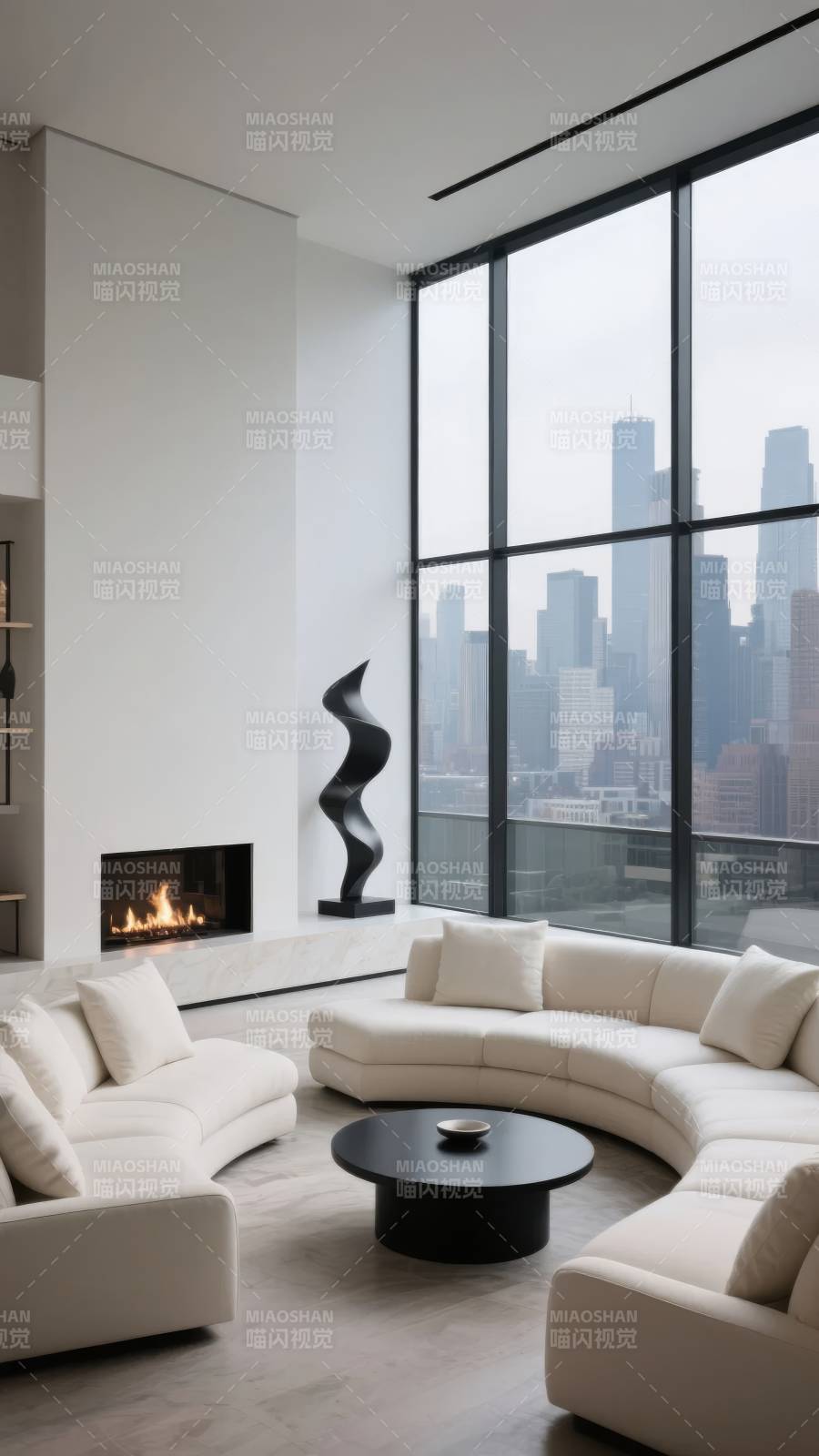 现代都市客厅风光图片