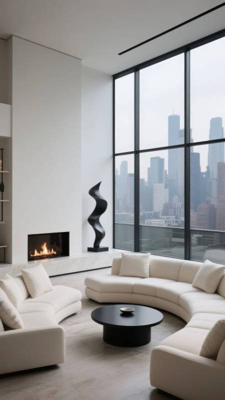 现代都市客厅风光图片