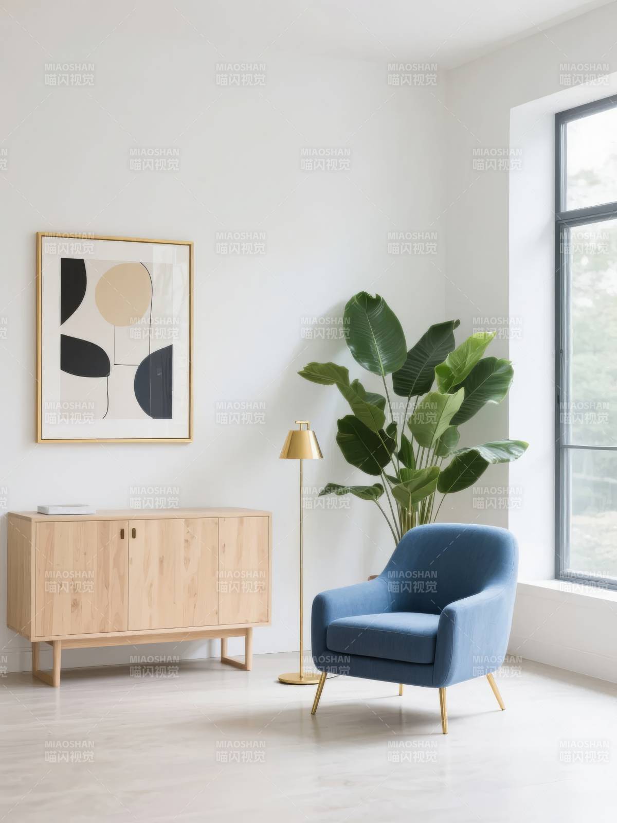 现代简约客厅一角图片