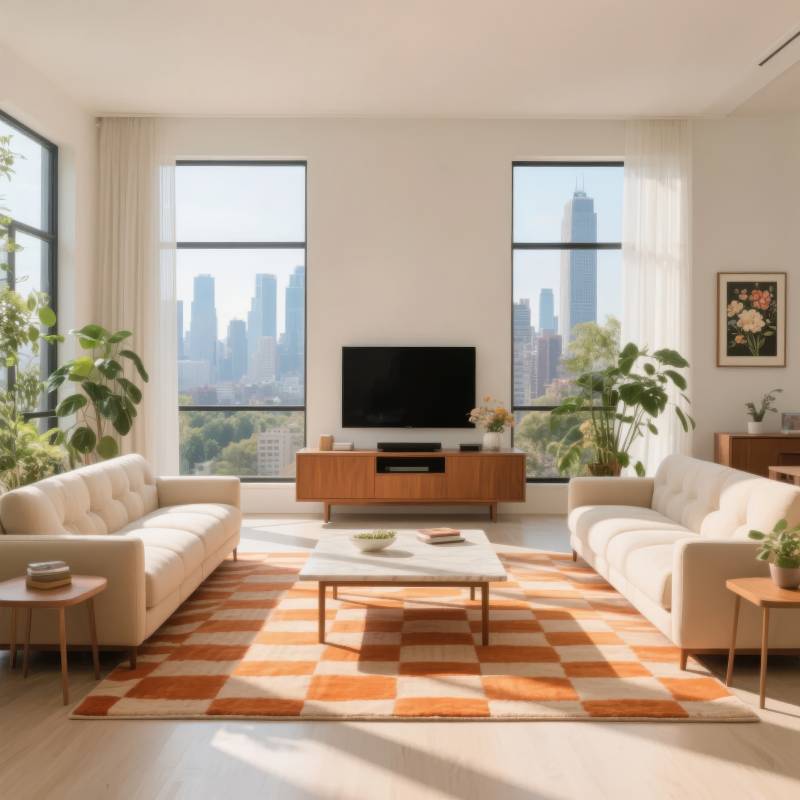 现代客厅城市景观图片