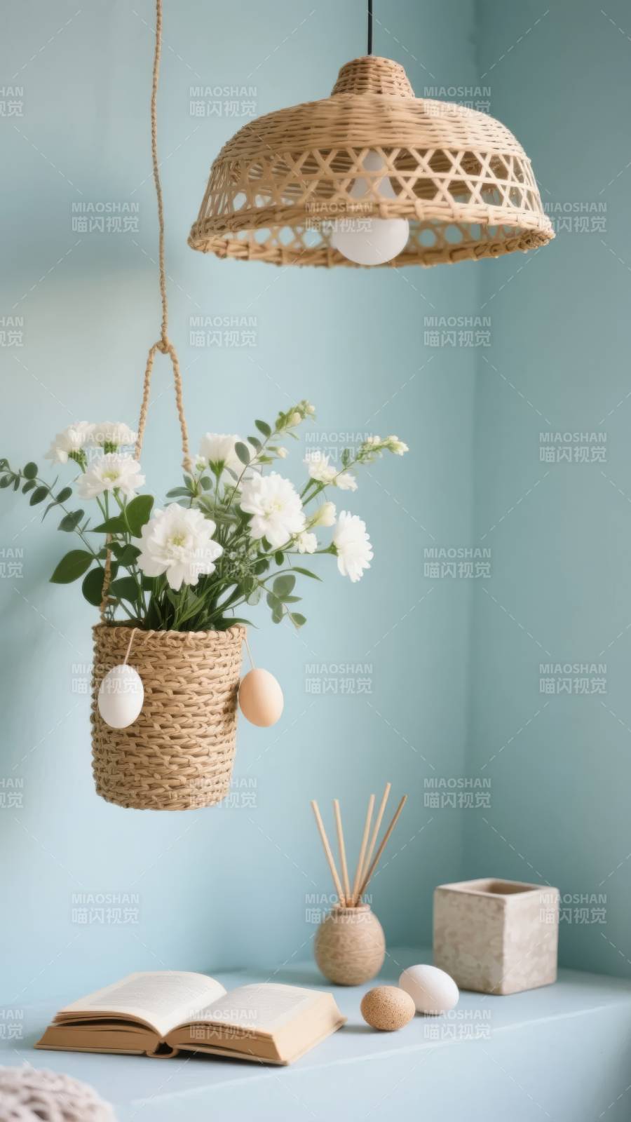 自然风吊灯花艺图片