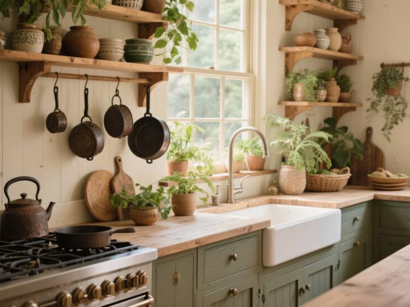 田园厨房 绿意盎然图片