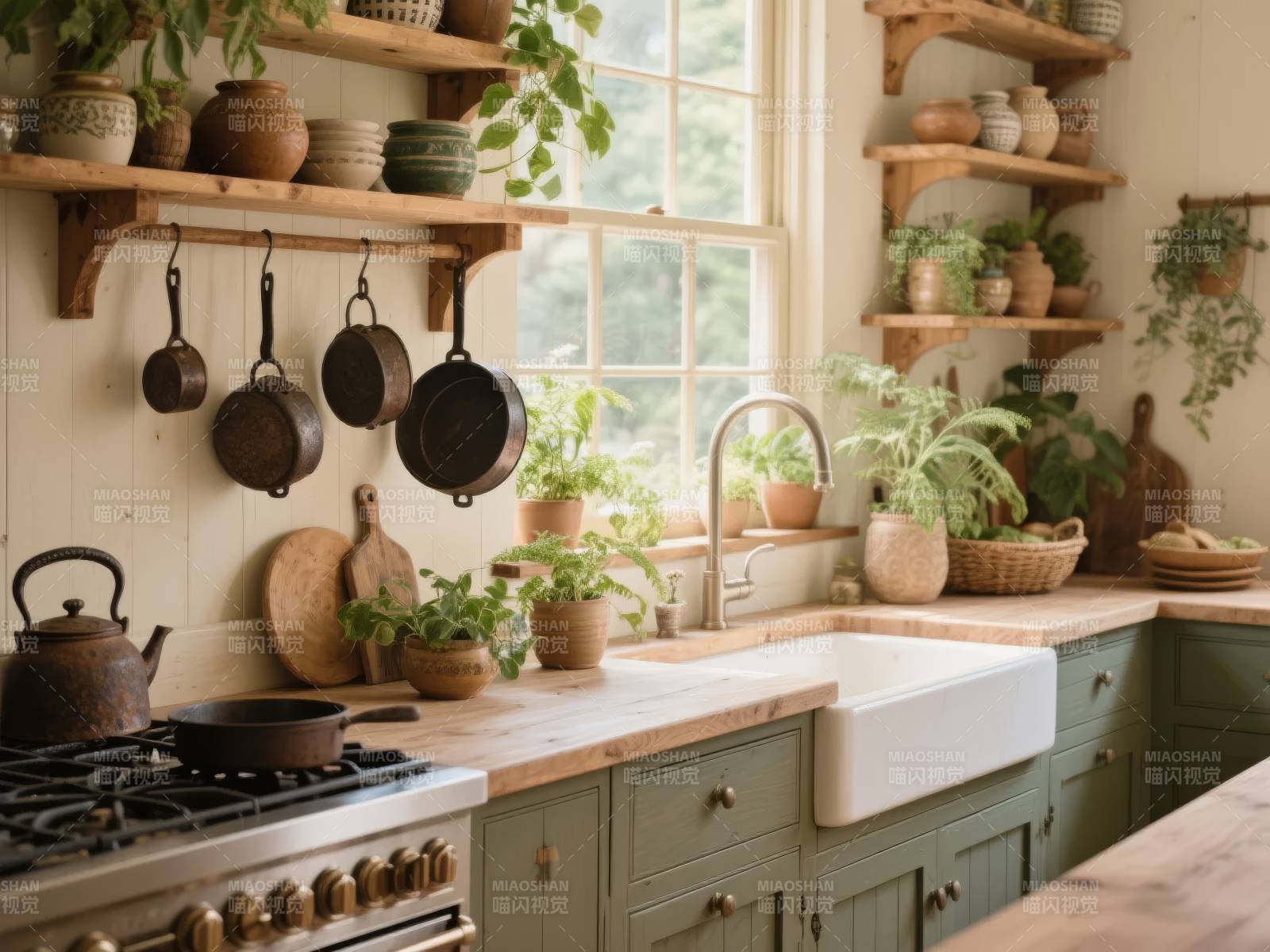 田园厨房 绿意盎然图片
