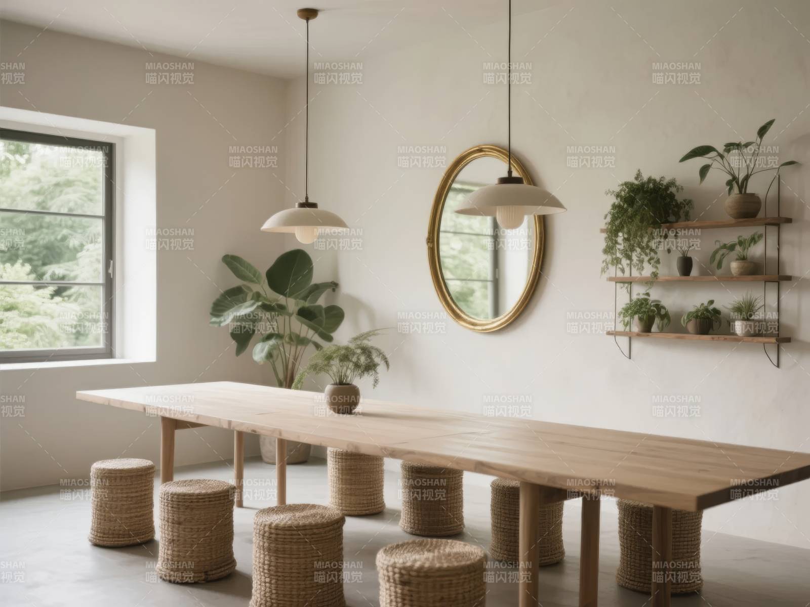 简约木质餐桌空间图片