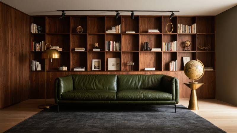 现代书房客厅一角图片