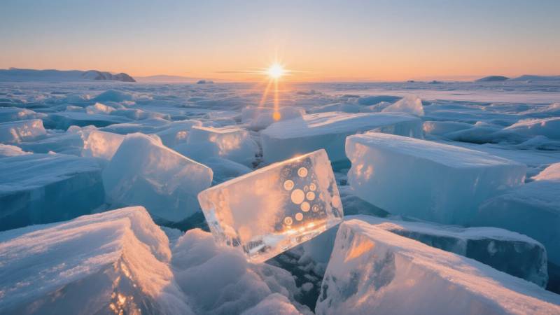 冰海日出图片