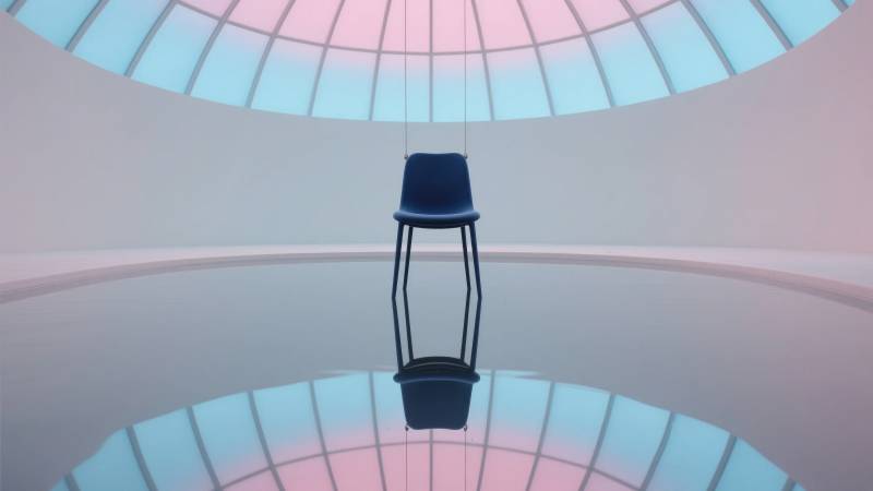 穹顶下的孤椅图片