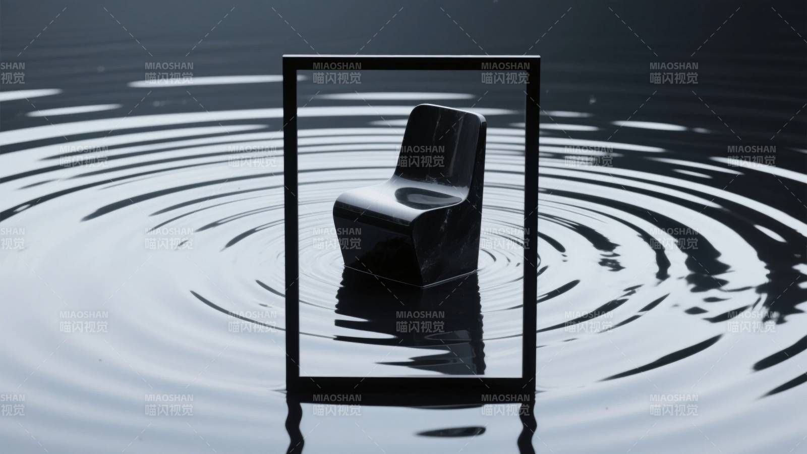 水中的椅子图片