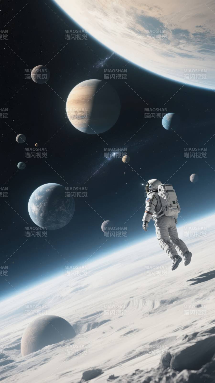 宇航员漫游星海图片