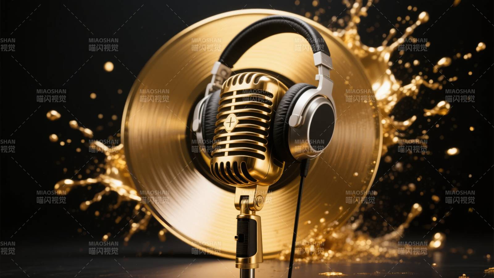 金麦与耳机的碰撞图片